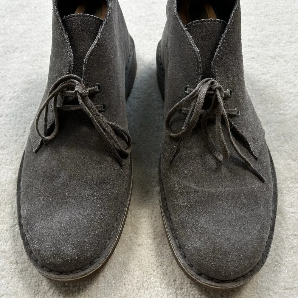 Clarks Bushacre 3 Chukka Boots Suede Leather Mens 9 Gray